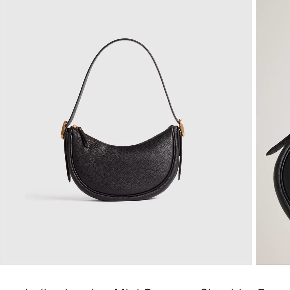 Quince Black Leather Shoulder Bag